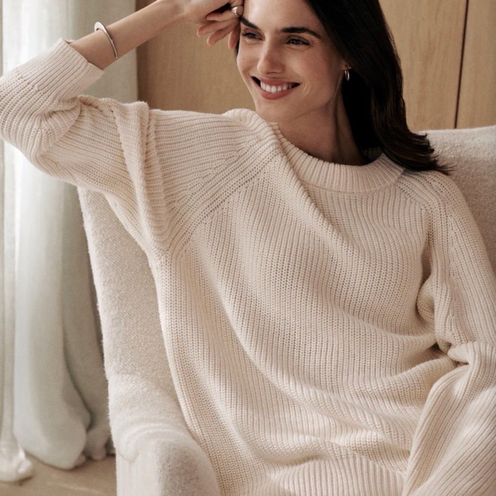 Jenni Kayne Women’s Cotton Fisherman Sweater Size Small